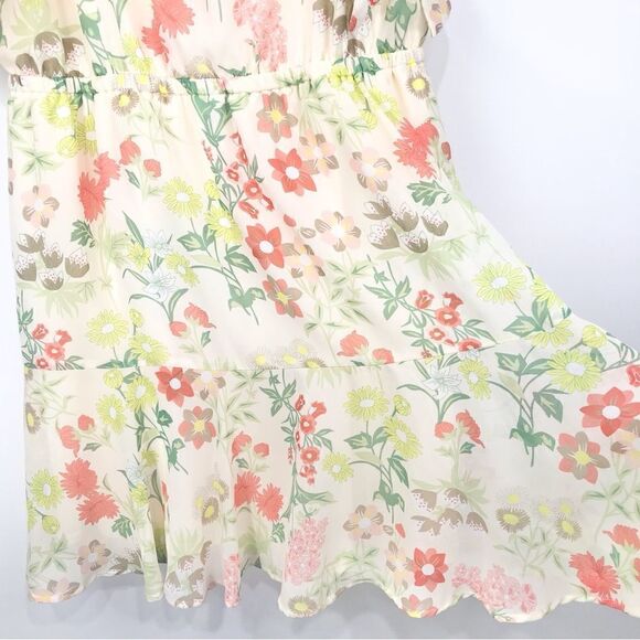 Maurices NEW Ruffled Cream Floral Print Dress - Picture 7 of 13